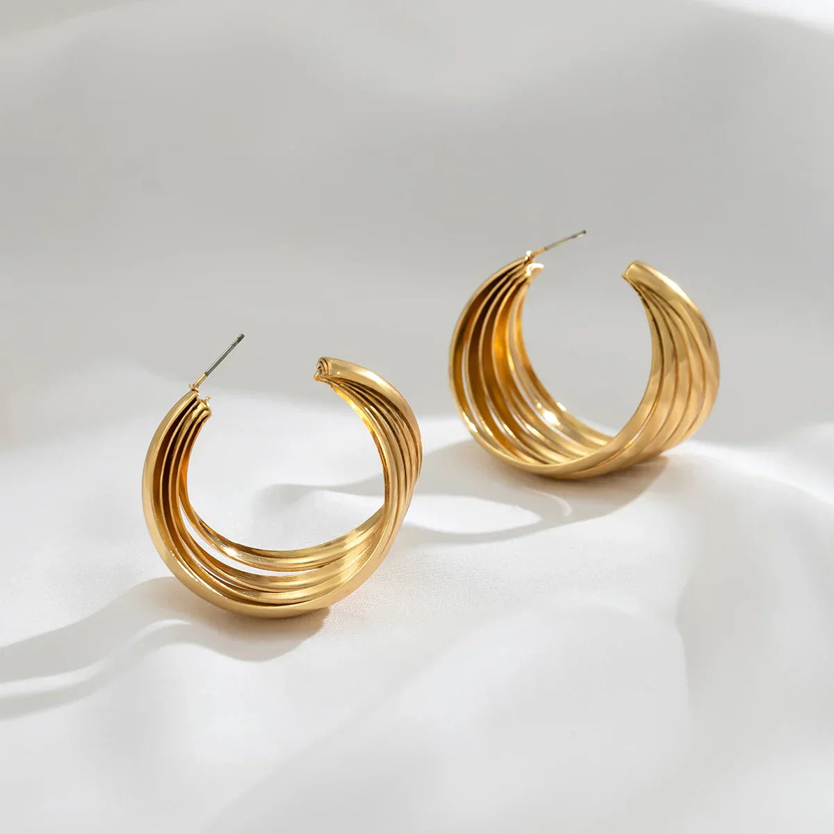 Classic Elegance Earrings - Sleek Metal Hoop Earrings