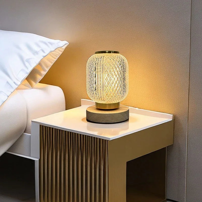Crystal Table Lamp - Dimmable Gold Touch Accent Light