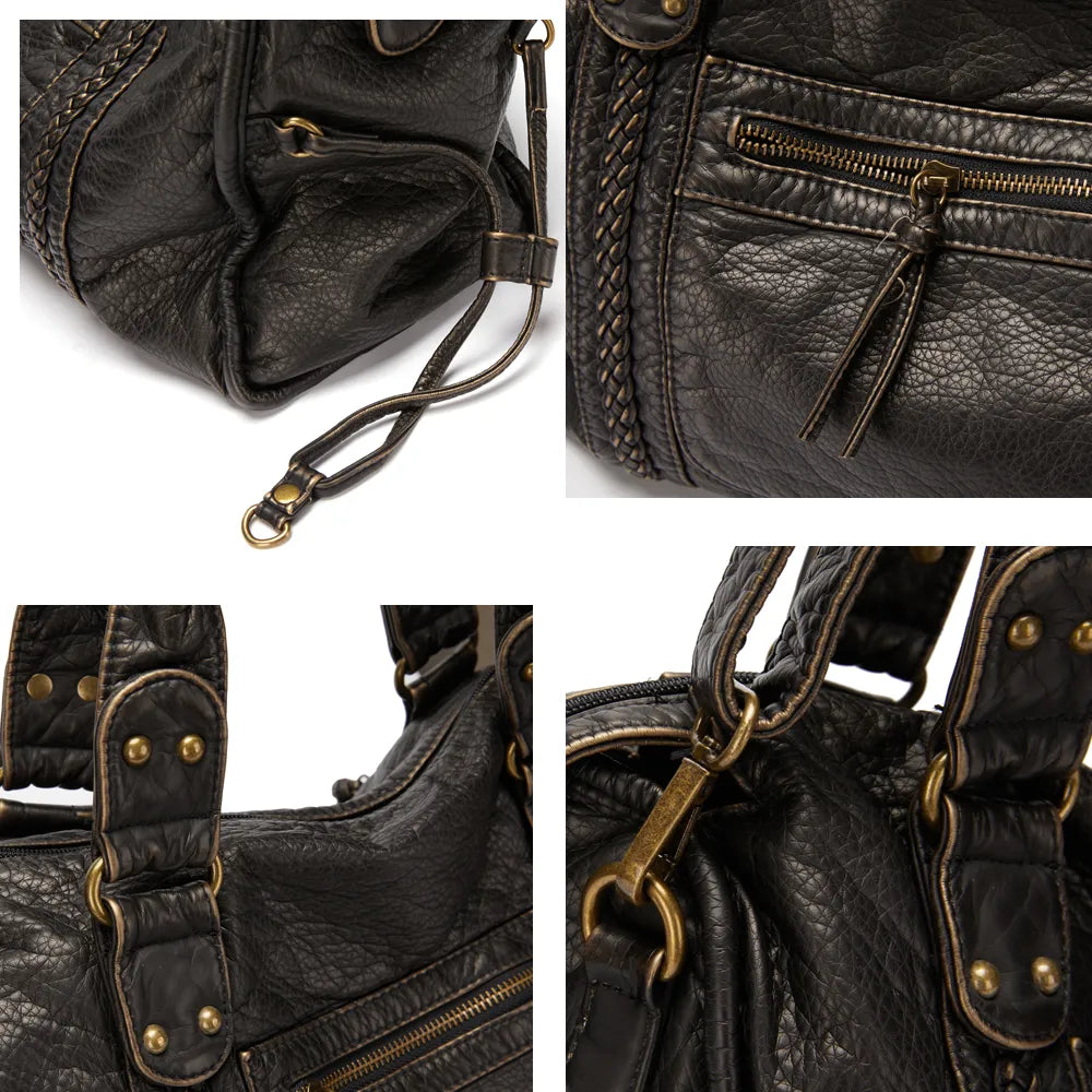 NoirClass - Black Leather Handbag for Women
