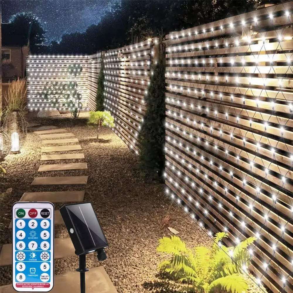 EnchantingGlow - Solar Fairy Light Net for Garden and Patio
