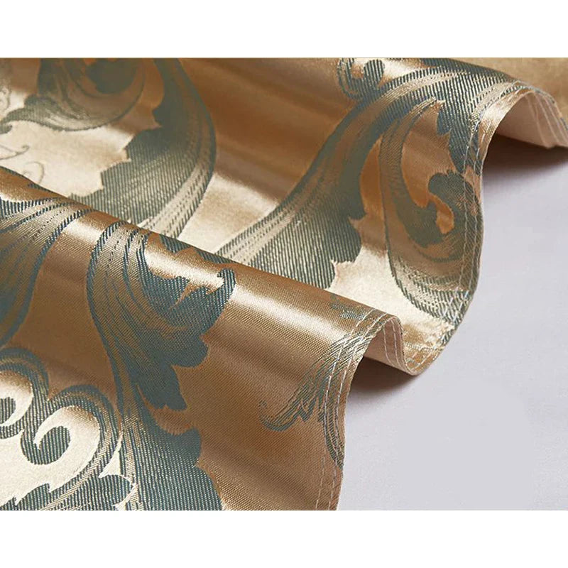 Satin Jacquard Duvet Cover - Gold & Blue Luxe