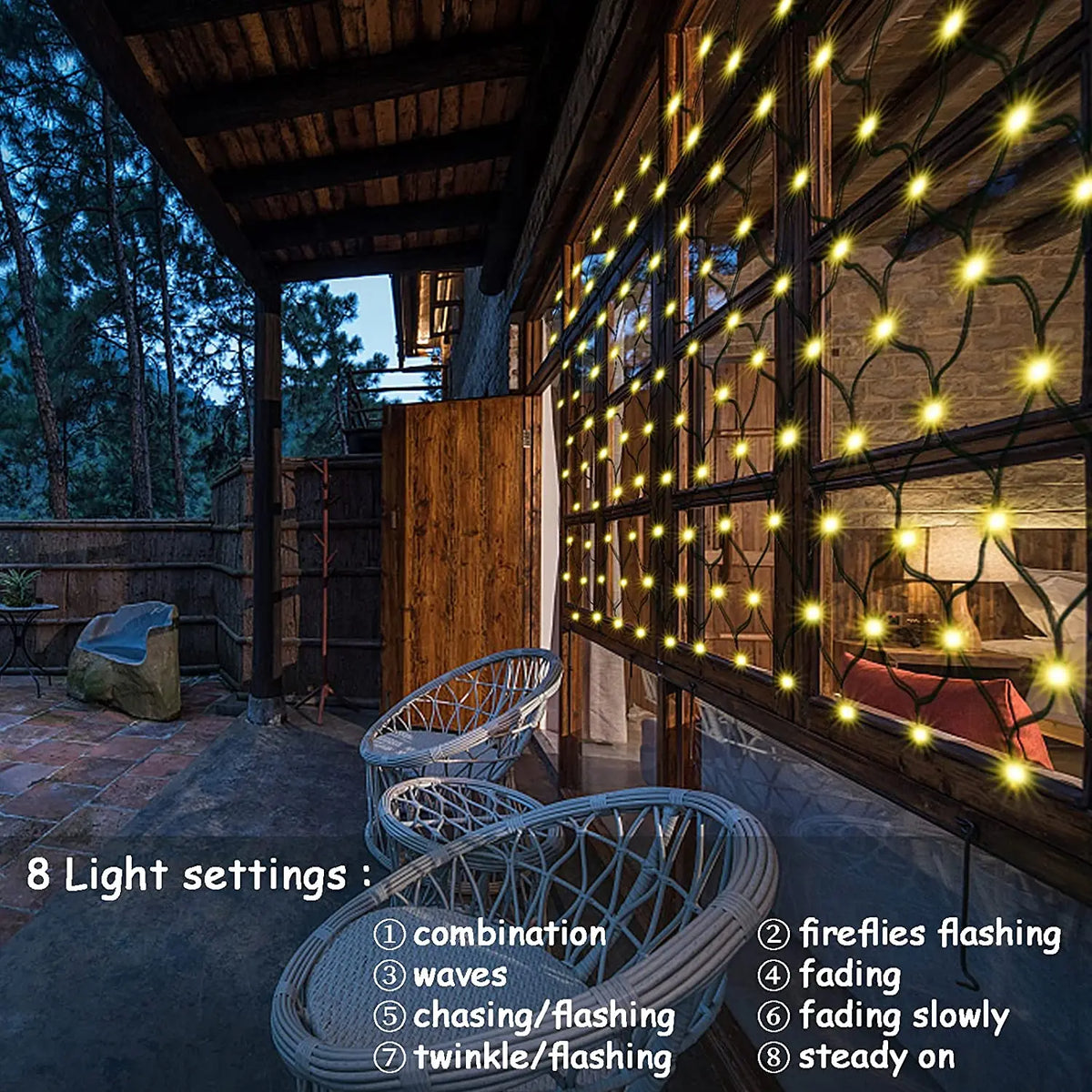 EnchantingGlow - Solar Fairy Light Net for Garden and Patio