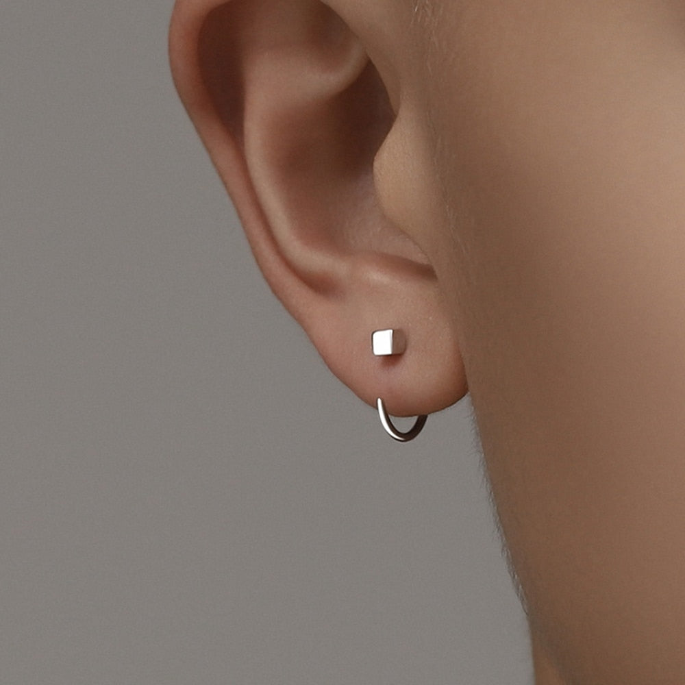 StudGlam Earrings - Square Stainless Steel Stud Earrings for Men