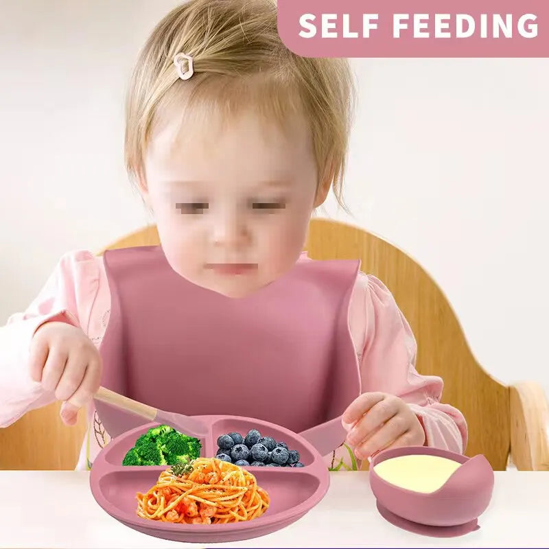 SiliconeBaby Set - Complete 6-Piece Silicone Baby Feeding Set