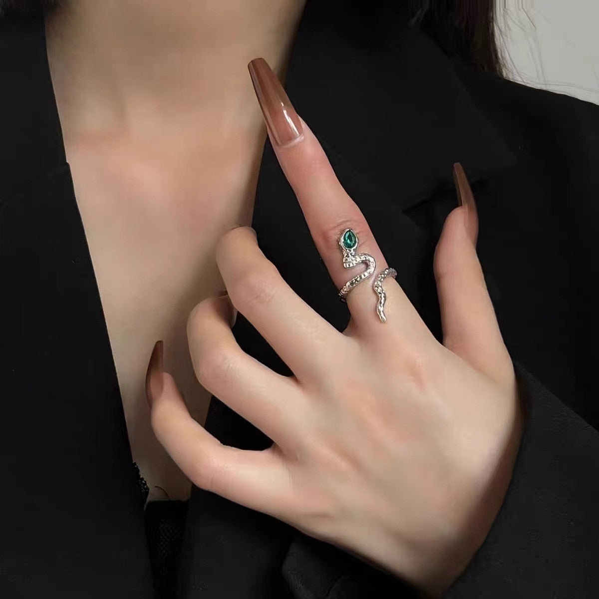 Snake Ring - Adjustable Statement Ring for Men and Women