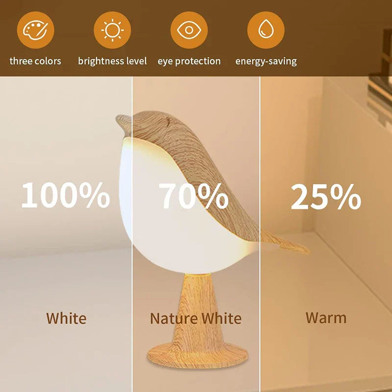 Bird Night Lamp - Touch-Control Color Night Light