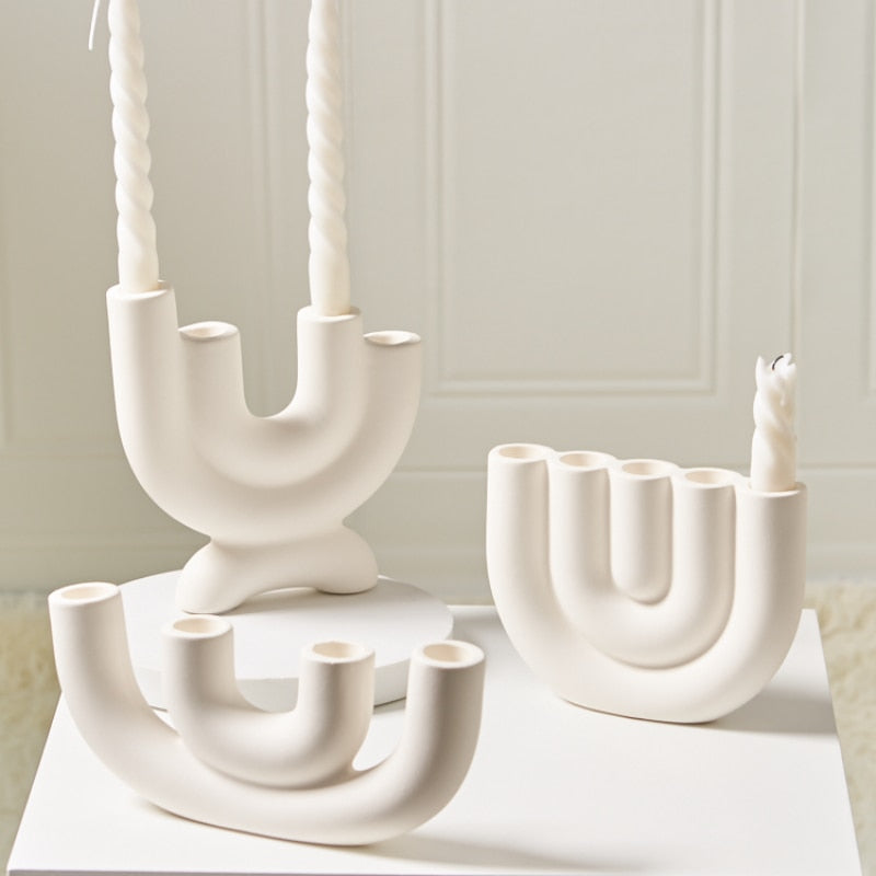 LuxLume Chandelier - Elegant Ceramic Candle Holder for Home Decor