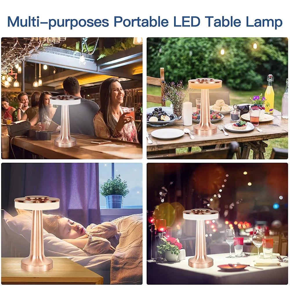 LumiCrest - Wireless Retro LED Table Lamp