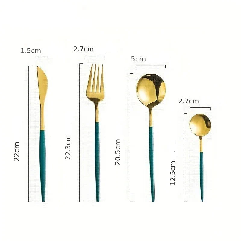 Gold Cutlery Set - 24-Piece Festive Dining