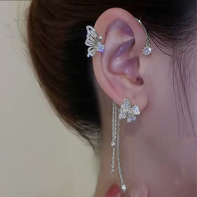 Butterfly Ear Cuffs - Non-Pierced Earrings in Gold and Silver