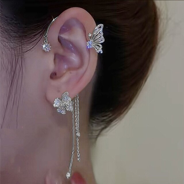Butterfly Ear Cuffs - Non-Pierced Earrings in Gold and Silver