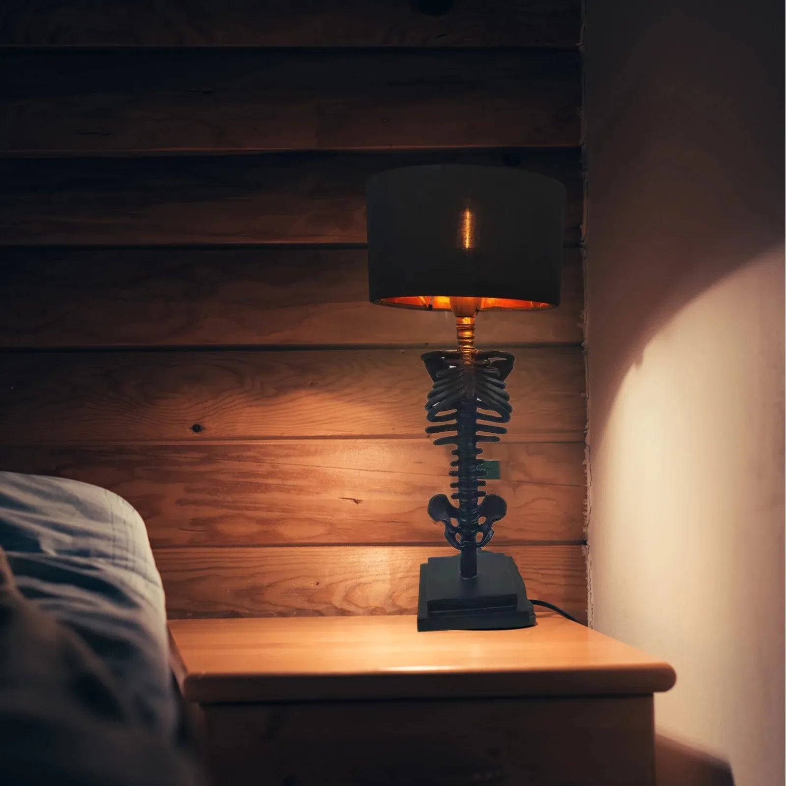 Gothic Skeleton Table Lamp - Handmade Decor Light