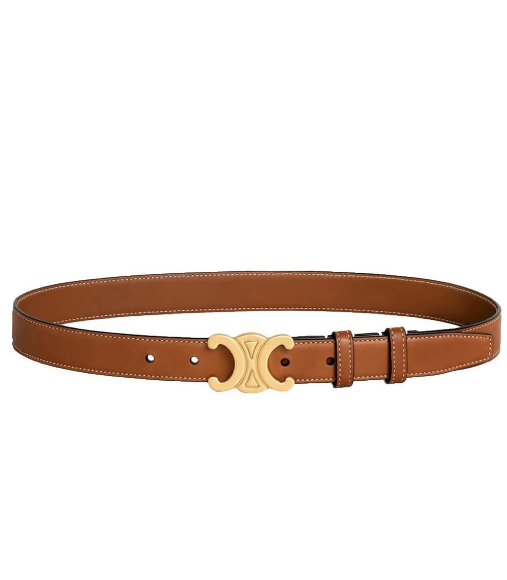 EleganceBelt - Leather Belt with Gold Buckle Accent