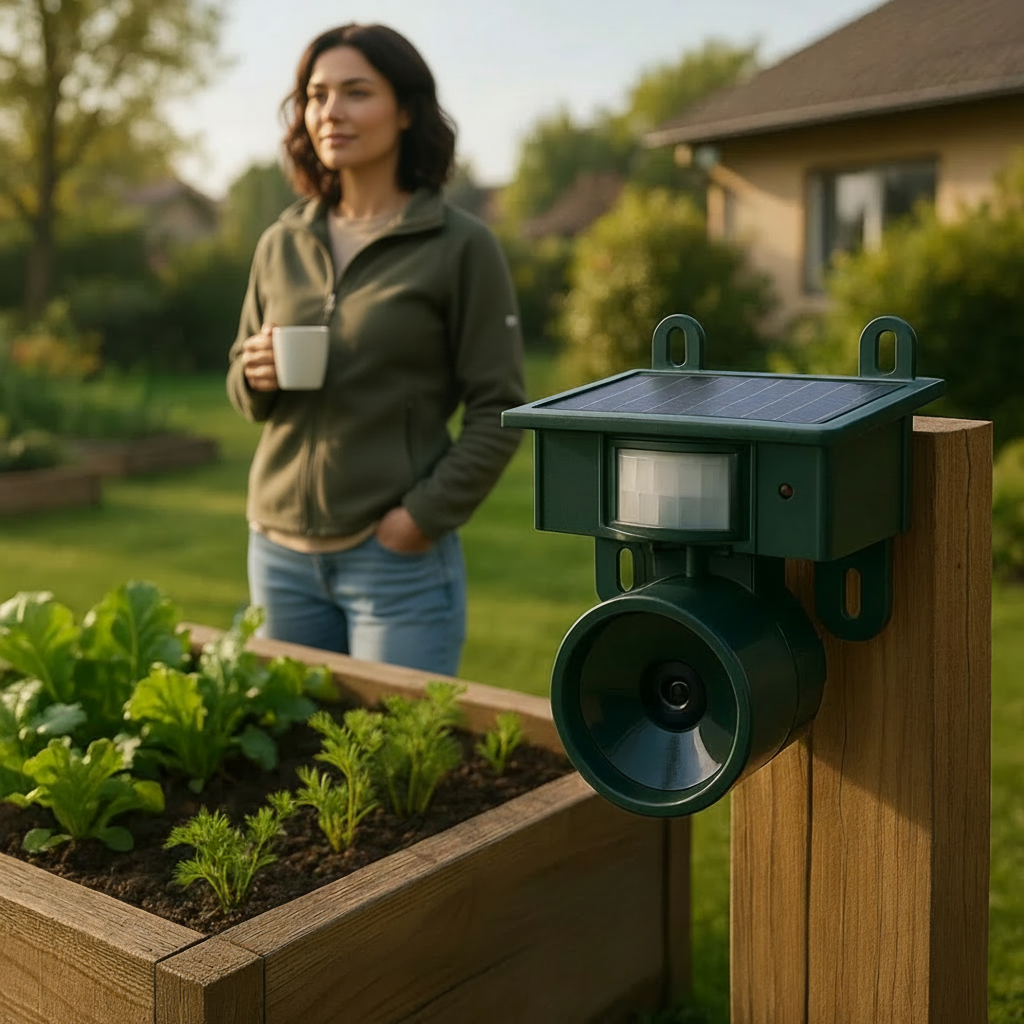 Solar Bird Repellent Device | Sonic Bird Deterrent with Realistic Sounds | Eco-Friendly Solution for Garden Protection 2