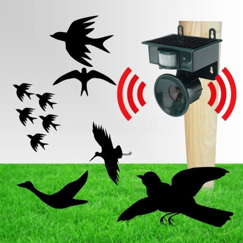 Solar Bird Repellent Device | Sonic Bird Deterrent with Realistic Sounds | Eco-Friendly Solution for Garden Protection 4