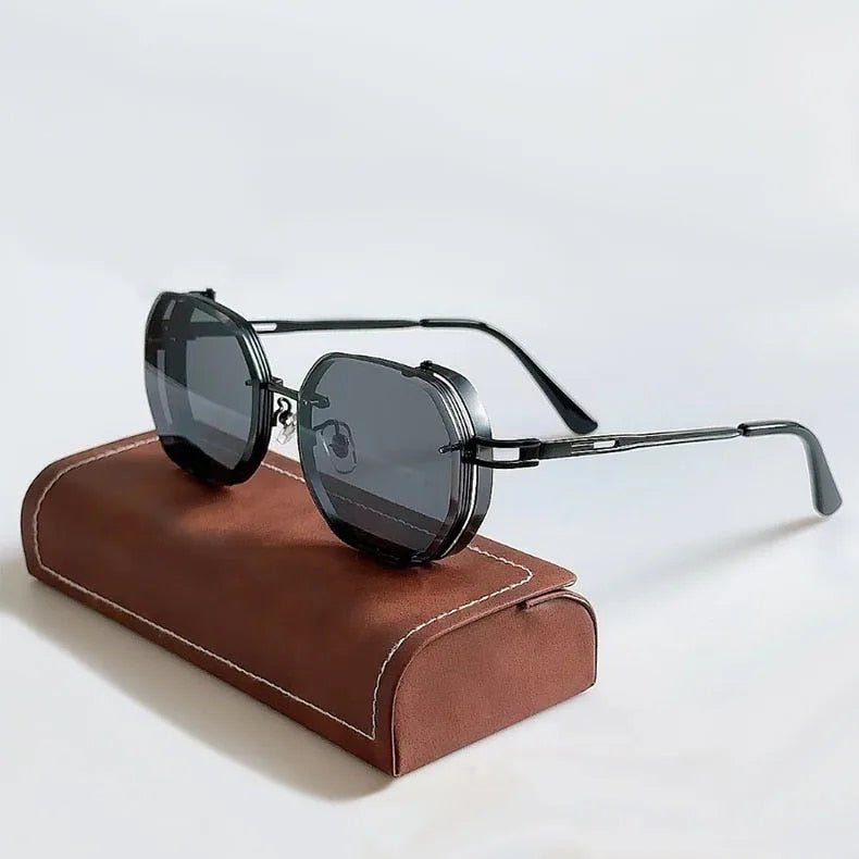 Steampunk Sunglasses - Vintage Inspired UV Protective Eyewear for Stylish Outdoor Adventures 0