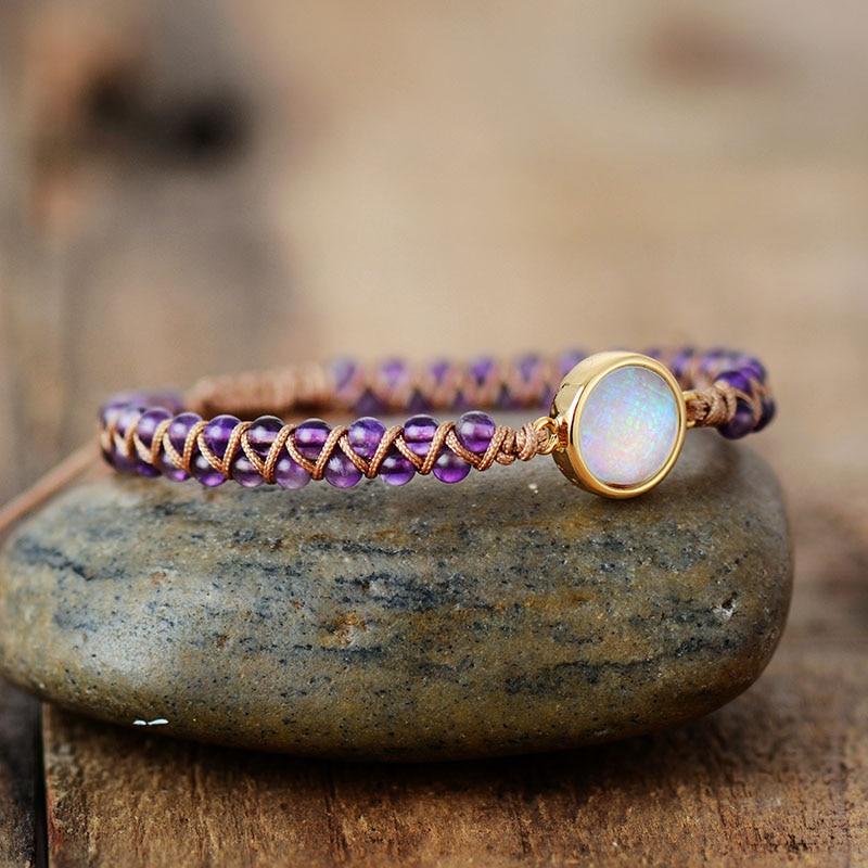 Amethyst Glow - Beaded Bracelet