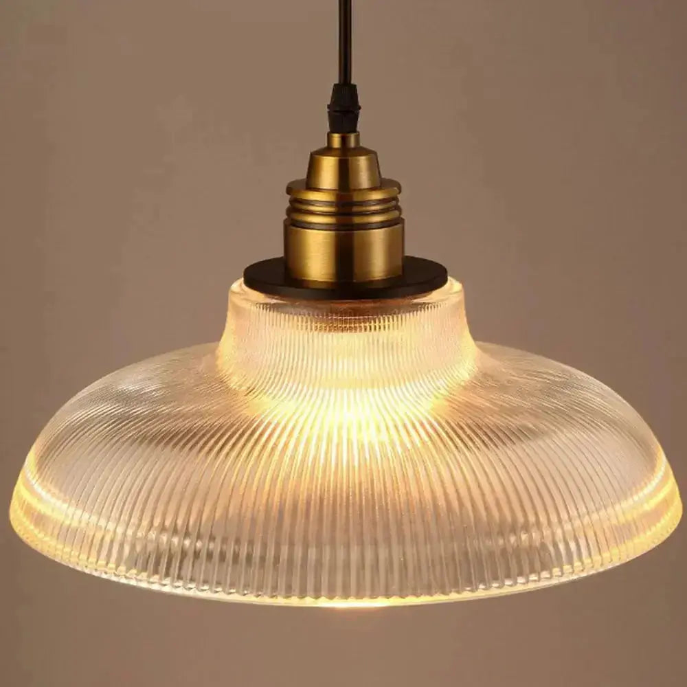 StripeGleam Vintage Glass Pendant - Retro Glass Hanging
