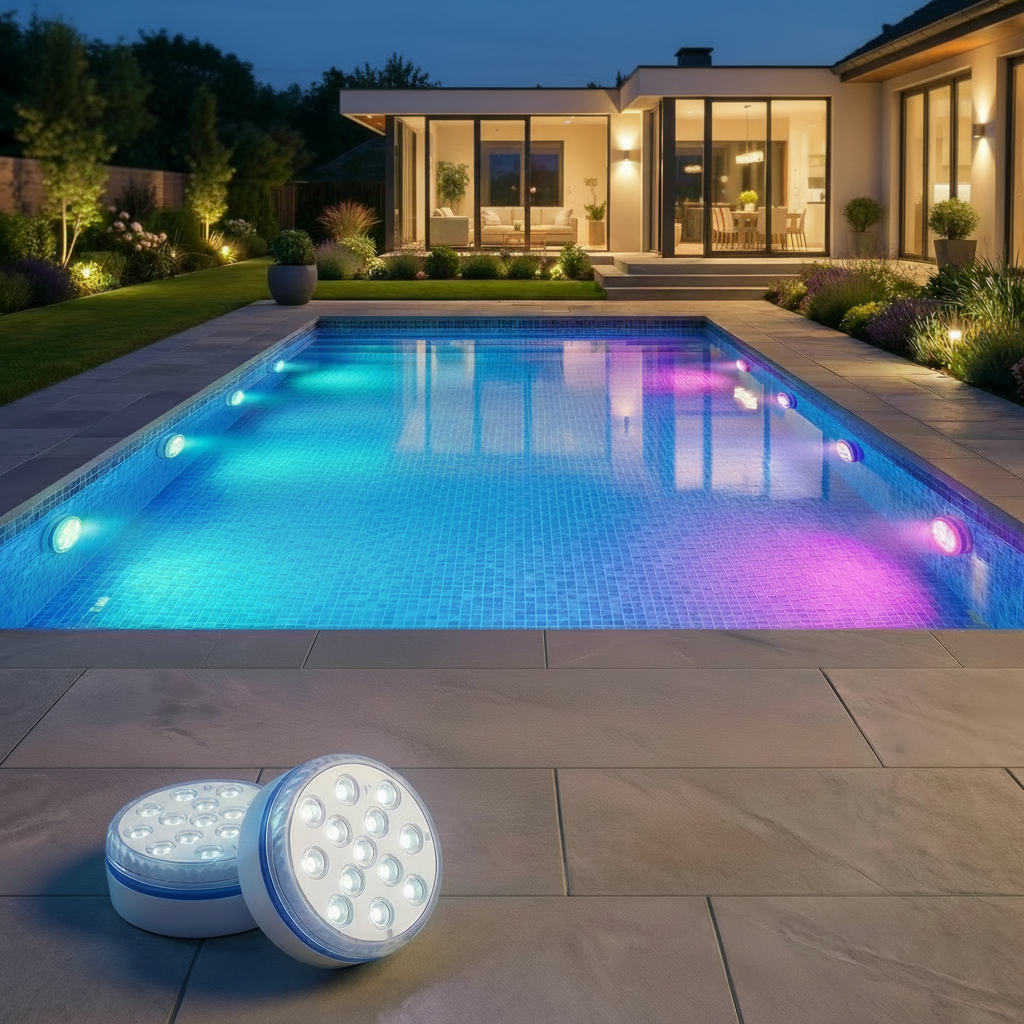 Submersible LED Pool Light with RGB Colors & Remote Control for Relaxing Ambiance 0