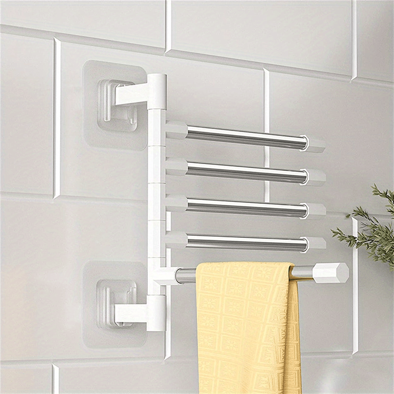 Swivel Towel Rack with Self-Adhesive Design | Space-Saving Solution for Organized Bathrooms 3