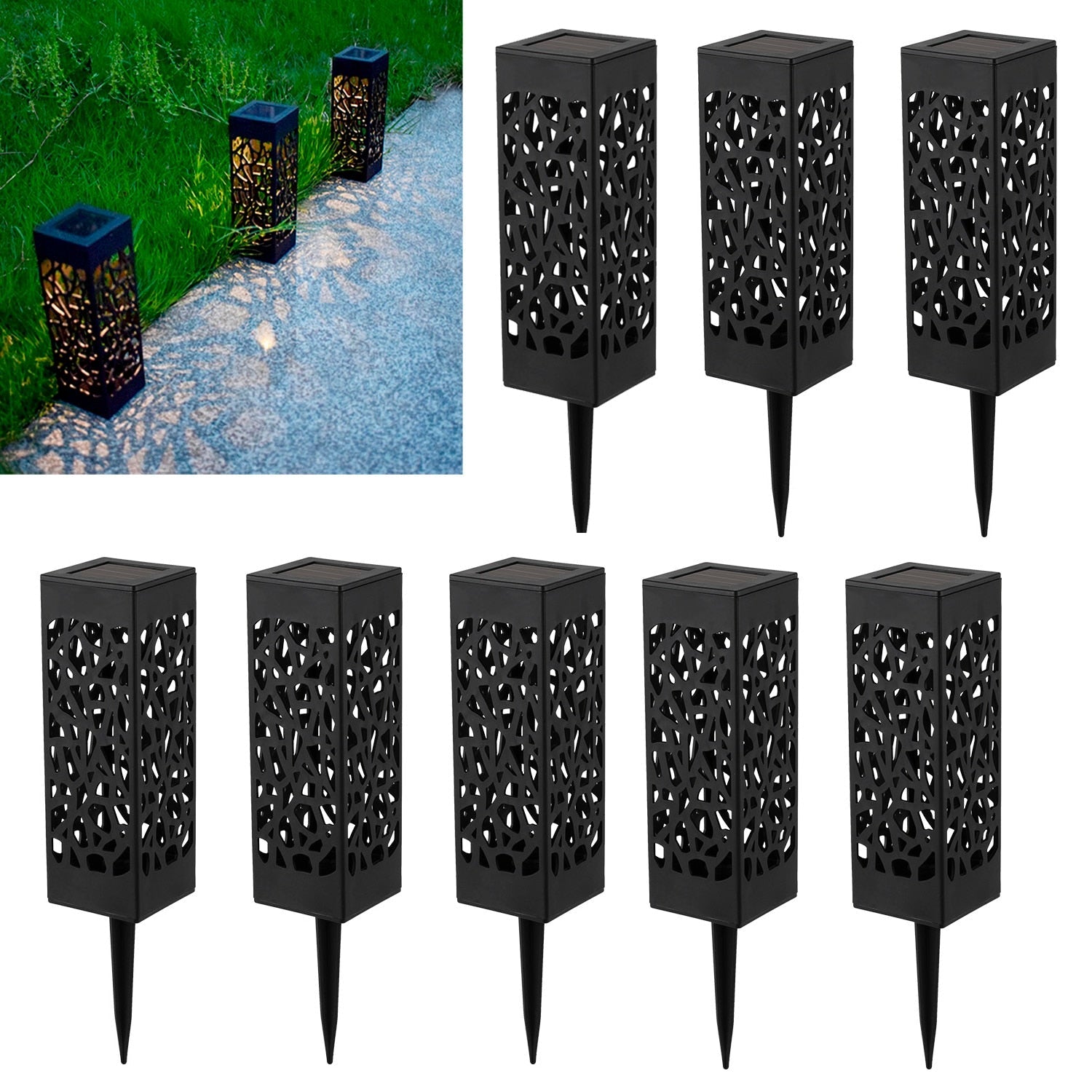Luxury Solar Garden Lamps - Flame Effect Lanterns