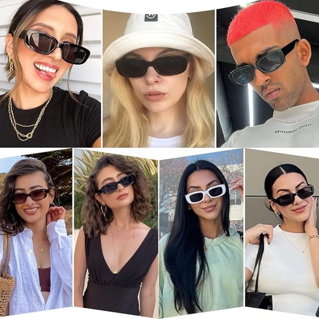AriaLens - Retro Y2K Rectangular Sunglasses