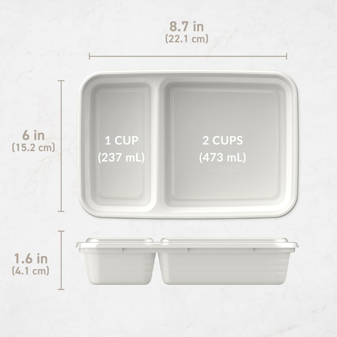 EcoBox - 2-Compartment Food Container Set