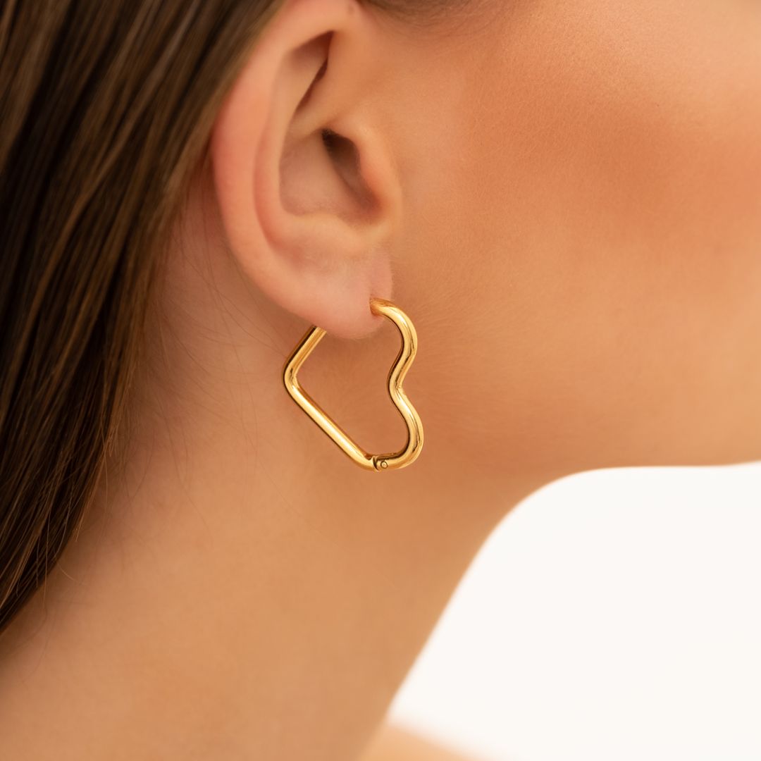 HeartLuxe - Heart Stud Earrings for Women
