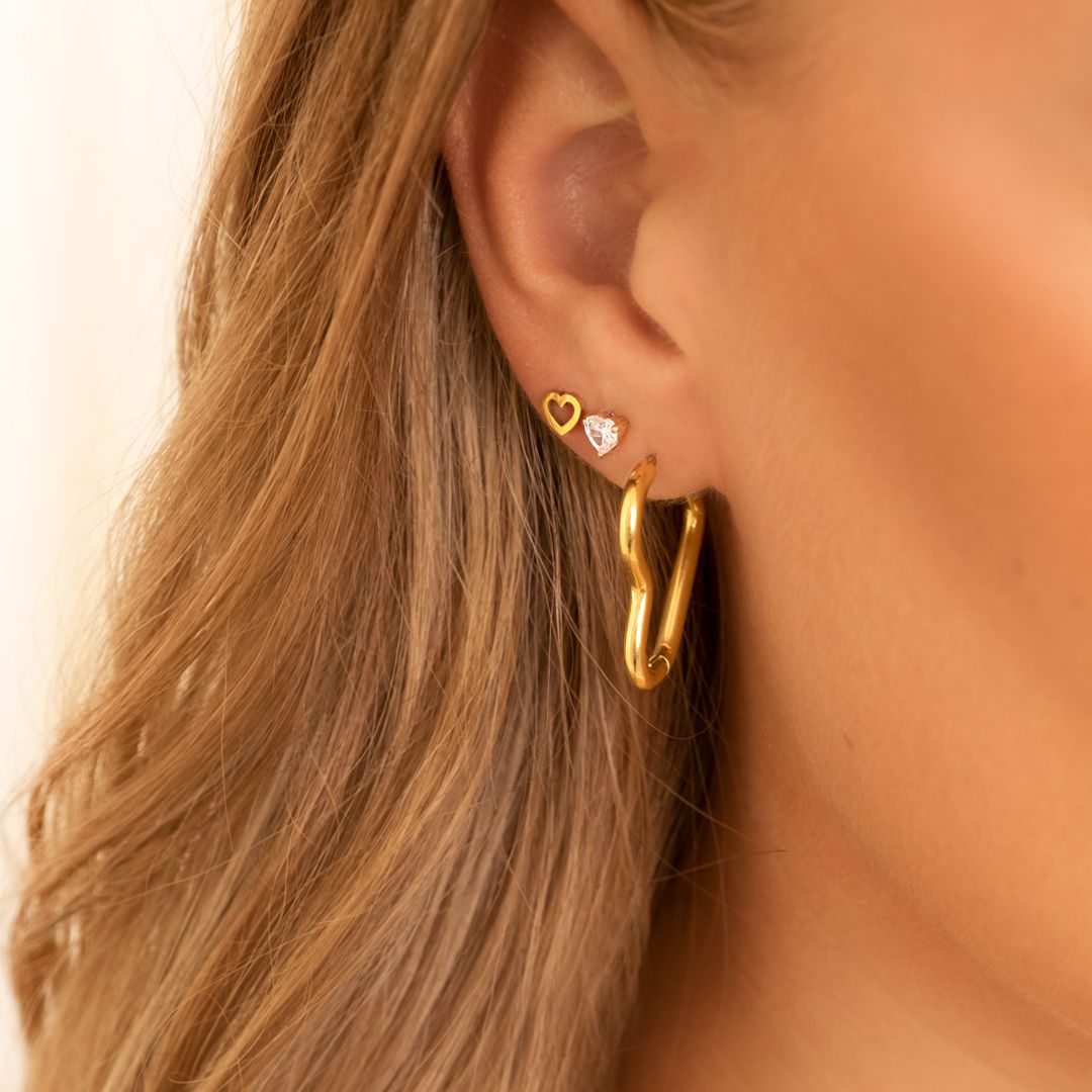 HeartLuxe - Heart Stud Earrings for Women