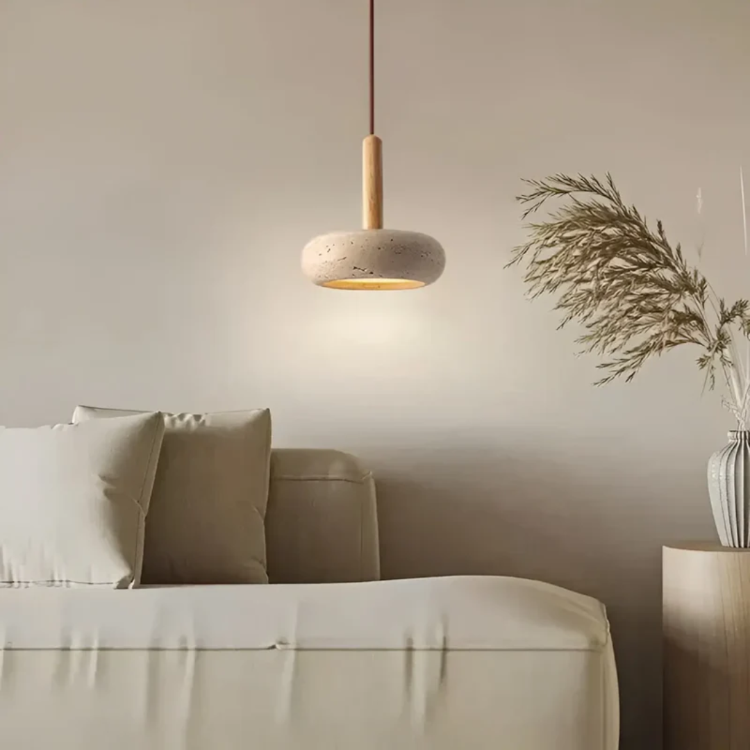 TranquilHalo - Retro Japanese LED Ceiling Lamp