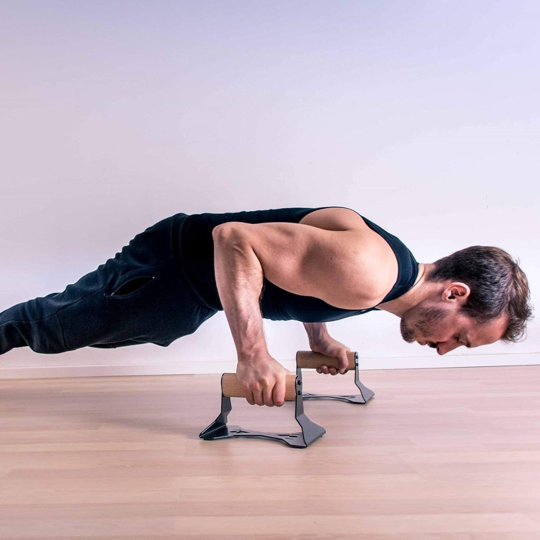 PowerGrip - Wooden Push-Up Parallettes with Non-Slip Base