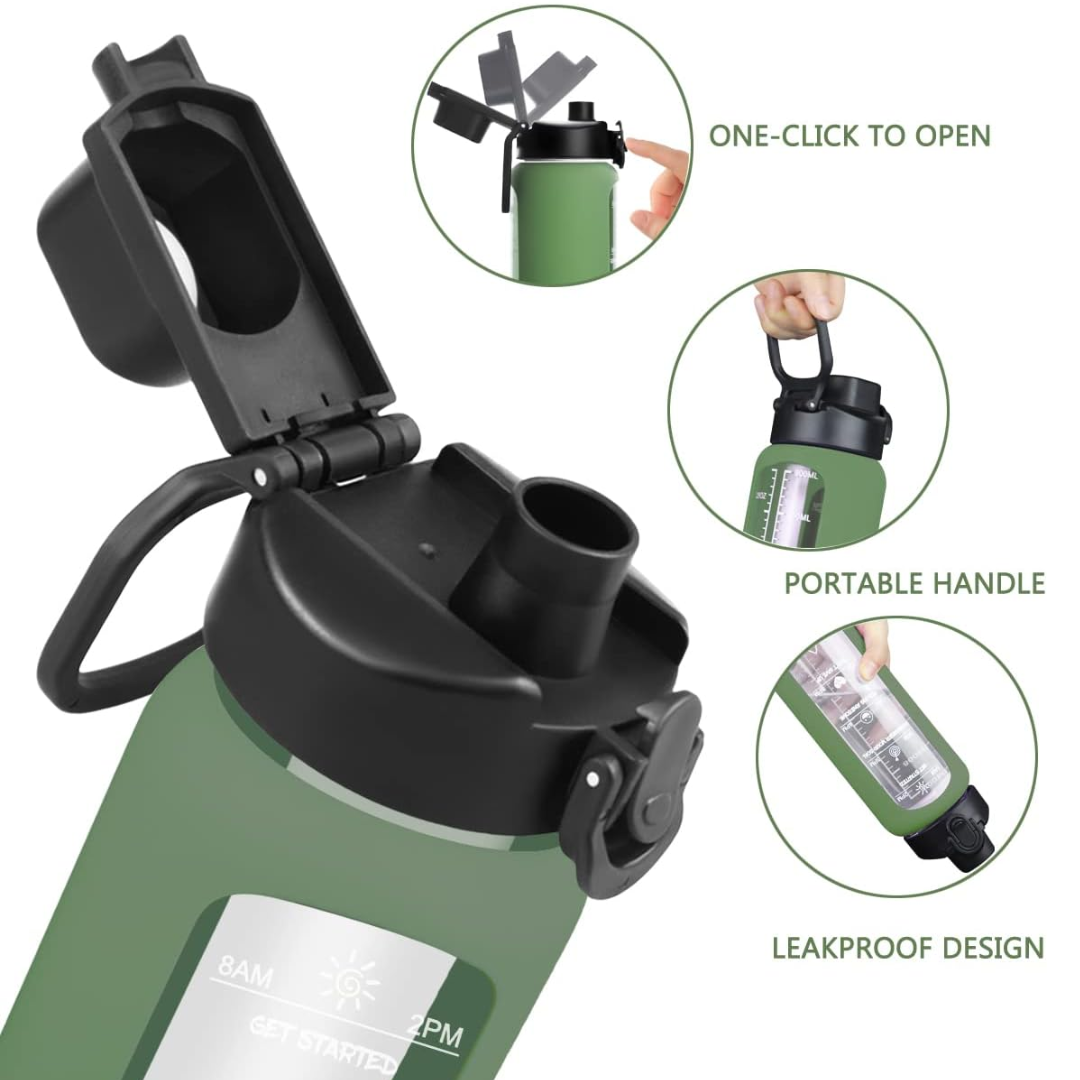 HydraVibe - Motivational Water Bottle with Straw