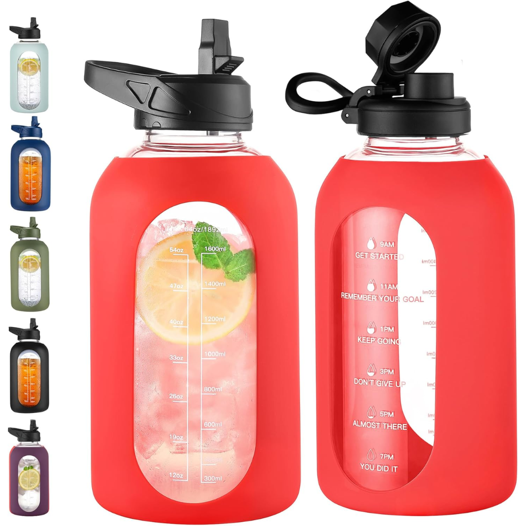 HydroGlow - Motivational Glass Water Bottle 900ml