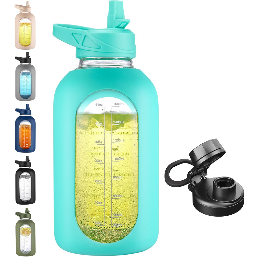 HydroGlow - Motivational Glass Water Bottle 900ml