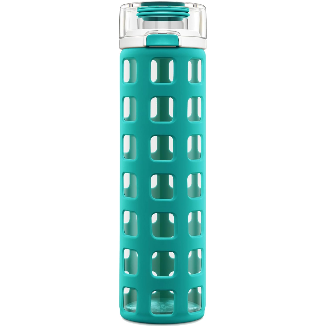 PureSip - Glass Water Bottle with Flip Lid