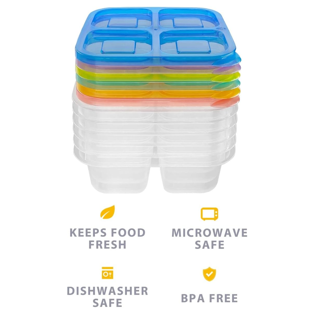 EcoMeal Reusable Bento Box Set - 6 Leakproof Meal Prep Containers