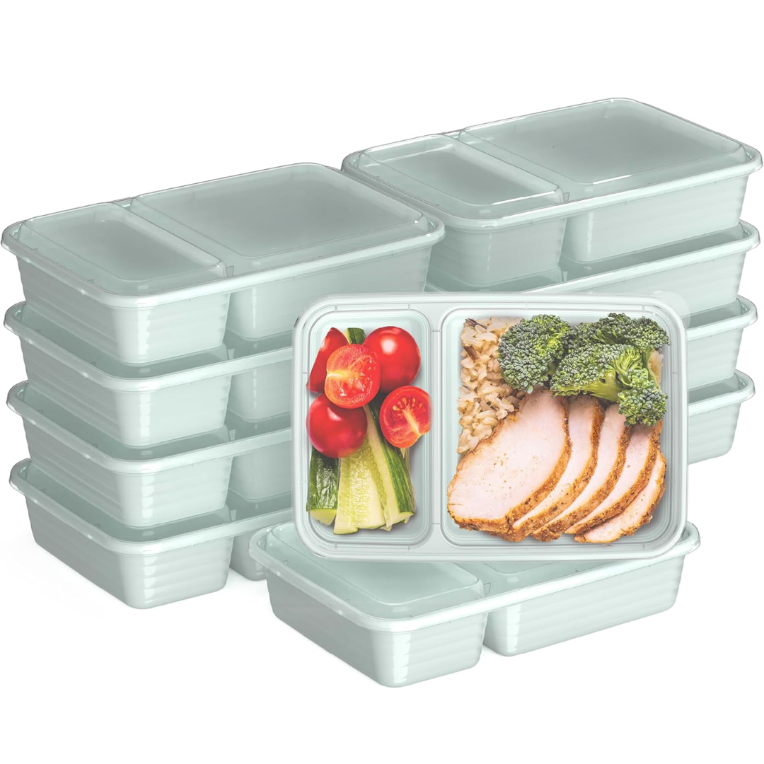 EcoBox - 2-Compartment Reusable Food Storage Container Set of 20