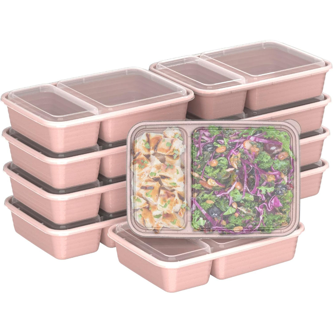 EcoBox - 2-Compartment Reusable Food Storage Container Set of 20