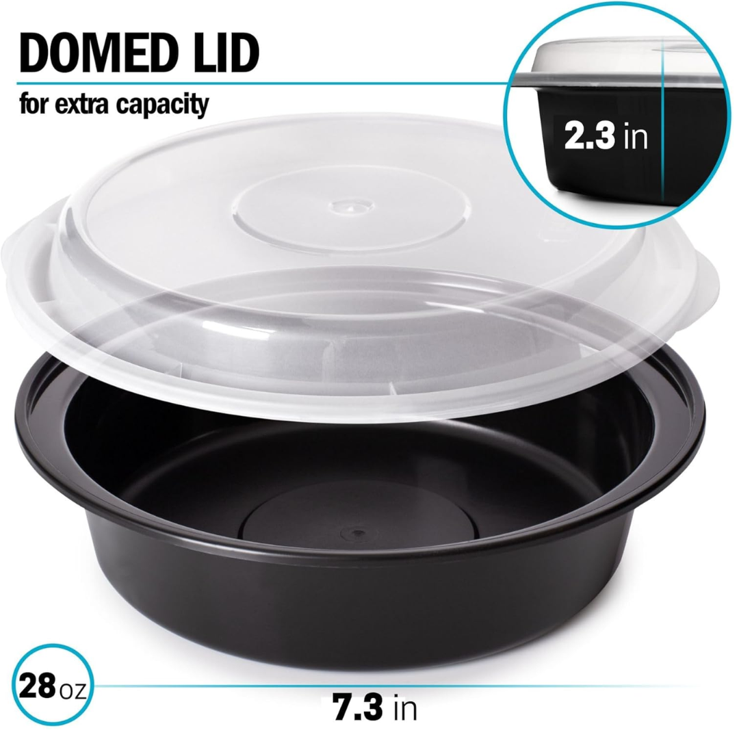 MealPrepPro - Round BPA-Free Food Storage Containers with Airtight Lids
