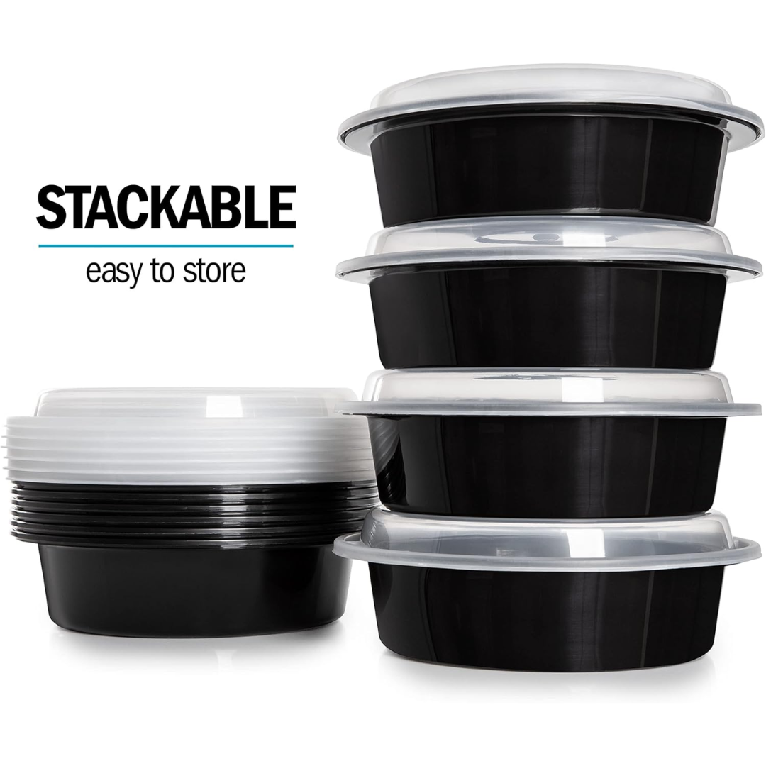 MealPrepPro - Round BPA-Free Food Storage Containers with Airtight Lids