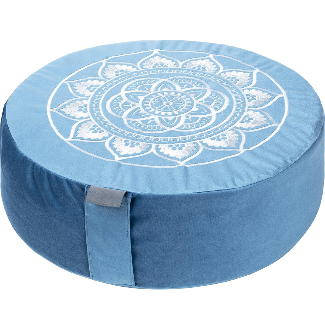 VelvetZen - Premium Velvet Meditation Cushion with Buckwheat Filling