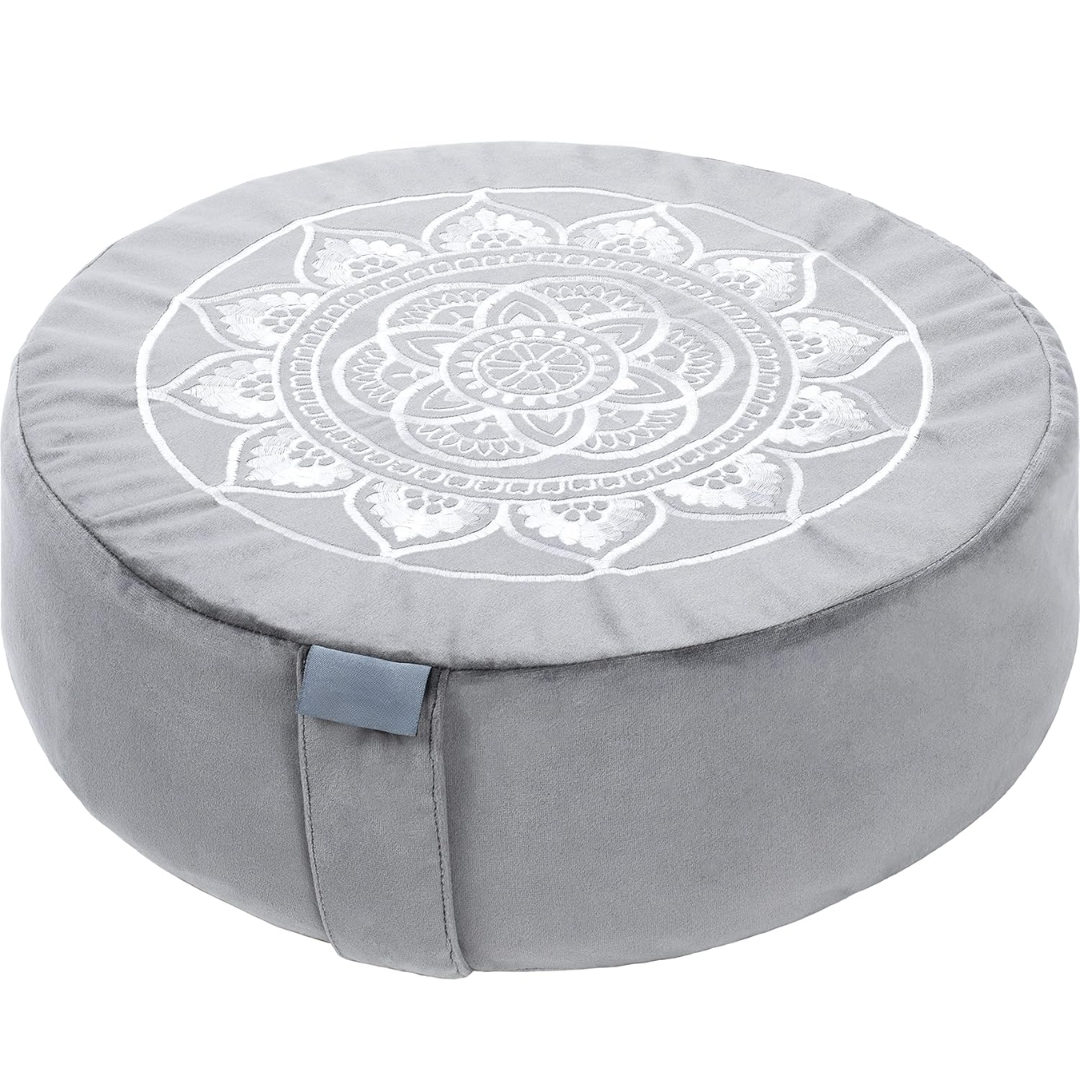 VelvetZen - Premium Velvet Meditation Cushion with Buckwheat Filling