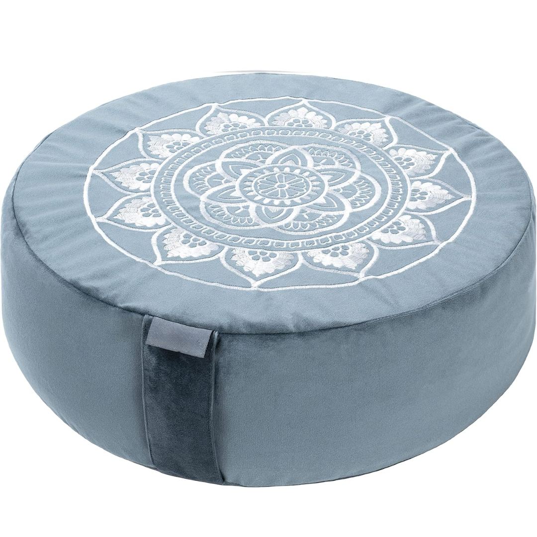 VelvetZen - Premium Velvet Meditation Cushion with Buckwheat Filling