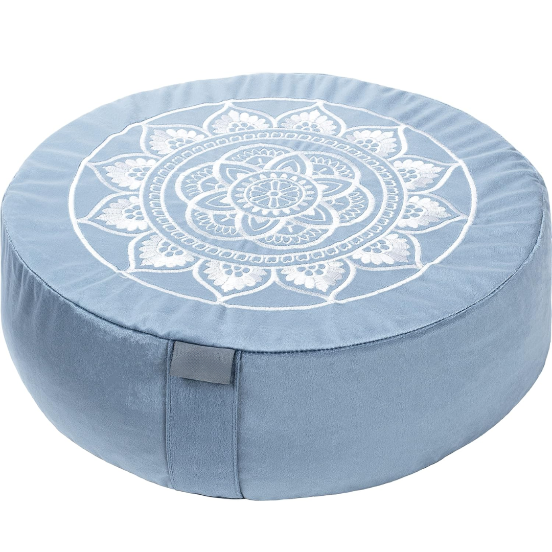 VelvetZen - Premium Velvet Meditation Cushion with Buckwheat Filling