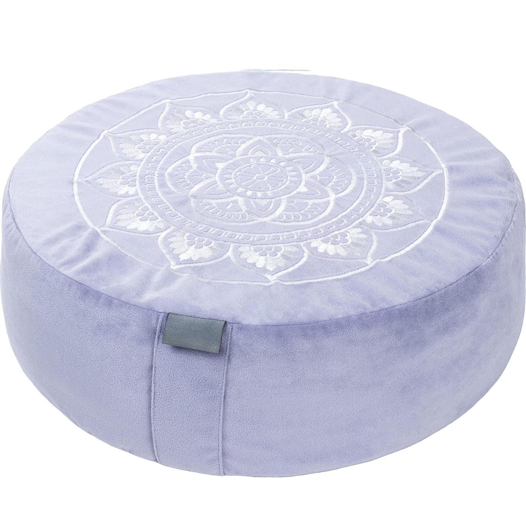 VelvetZen - Premium Velvet Meditation Cushion with Buckwheat Filling