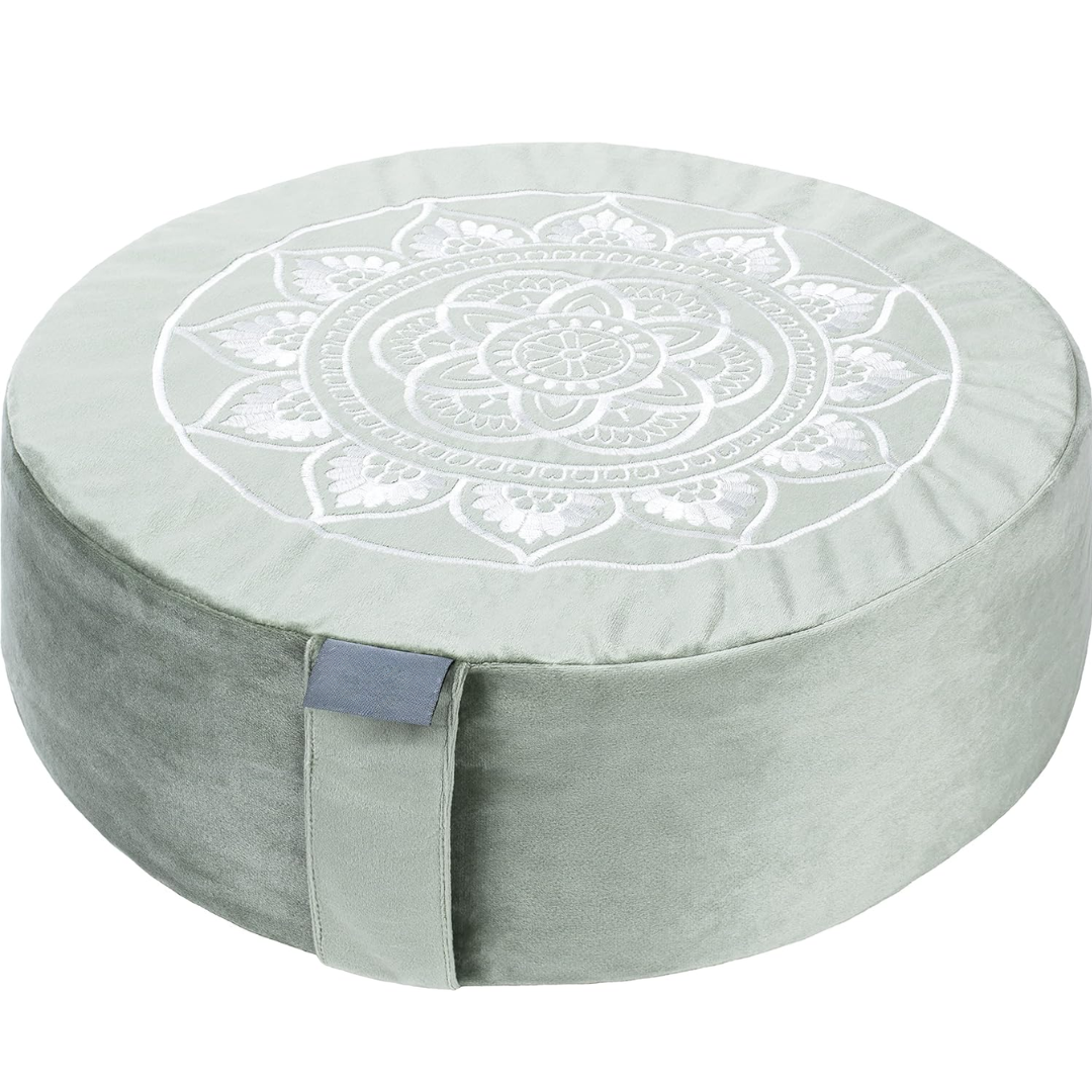 VelvetZen - Premium Velvet Meditation Cushion with Buckwheat Filling