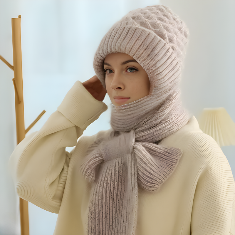 CozyWind Beanie & Scarf Set - Warm Winter Accessory for Women