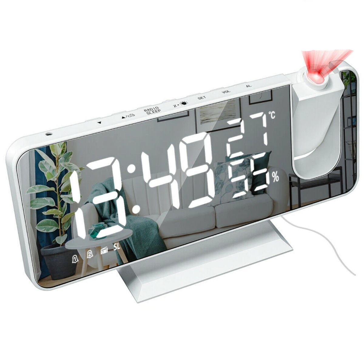 Astronatic Alarm Clock - LED Display with 180° Time Projector