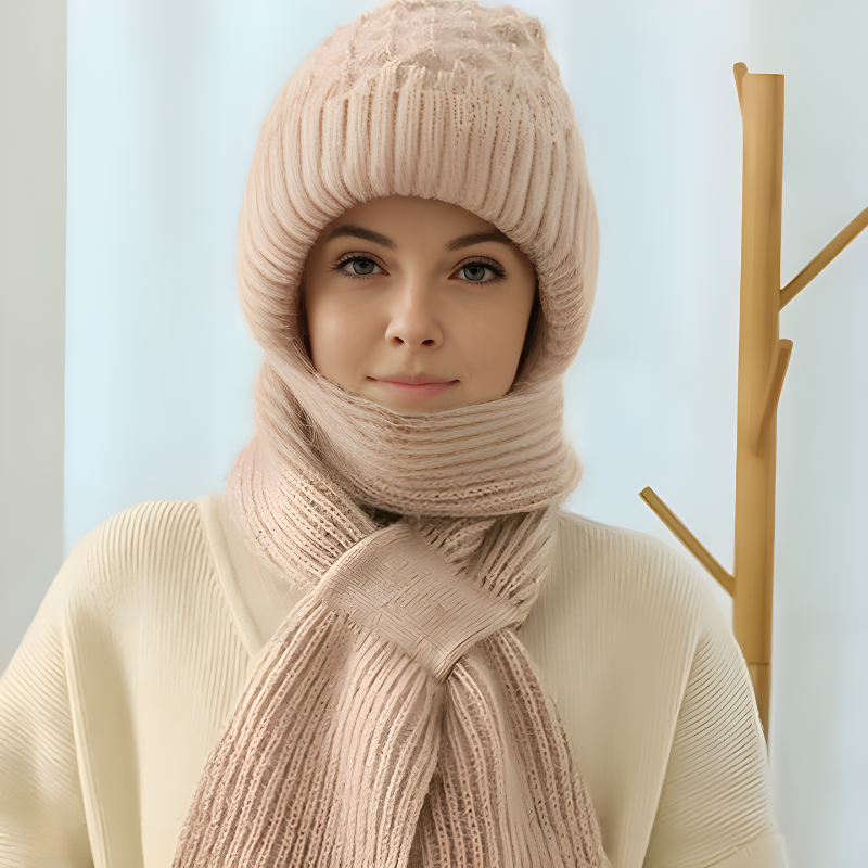 CozyWind Beanie & Scarf Set - Warm Winter Accessory for Women