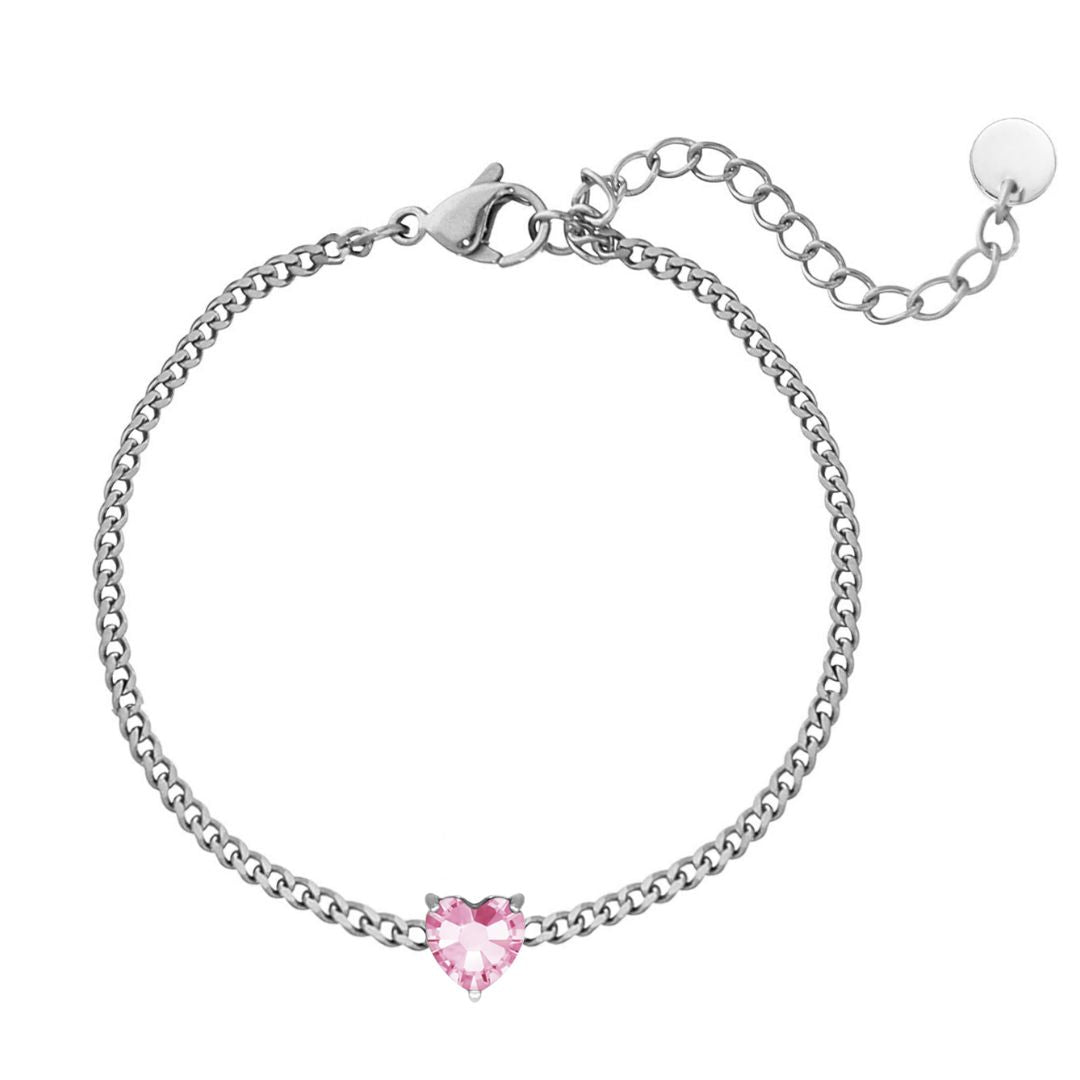 Heart Birthstone Bracelet - Meaningful Personalized Gemstone Bracelet
